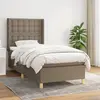 Image de vidaXL Sommier à lattes de lit avec matelas Taupe 80x200 cm Tissu
