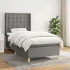 Image de vidaXL Sommier à lattes de lit et matelas Gris foncé 90x190 cm Tissu