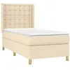 Image de vidaXL Sommier à lattes de lit et matelas Crème 90x190 cm Tissu