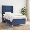 Image de vidaXL Sommier à lattes de lit avec matelas Bleu 100x200 cm Tissu