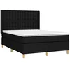 Image de vidaXL Sommier à lattes de lit avec matelas Noir 140x190 cm Tissu