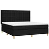 Image de vidaXL Sommier à lattes de lit avec matelas Noir 160x200 cm Tissu