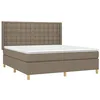 Image de vidaXL Sommier à lattes de lit avec matelas Taupe 180x200 cm Tissu