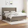 Image de vidaXL Sommier à lattes de lit avec matelas Taupe 180x200 cm Tissu