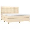 Image de vidaXL Sommier à lattes de lit avec matelas Crème 180x200 cm Tissu