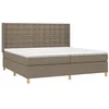 Image de vidaXL Sommier à lattes de lit avec matelas Taupe 200x200 cm Tissu