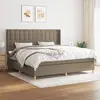 Image de vidaXL Sommier à lattes de lit avec matelas Taupe 200x200 cm Tissu