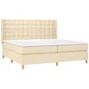 Image de vidaXL Sommier à lattes de lit avec matelas Crème 200x200 cm Tissu