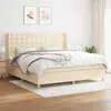 Image de vidaXL Sommier à lattes de lit avec matelas Crème 200x200 cm Tissu