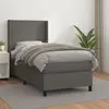 Image de vidaXL Sommier à lattes de lit avec matelas Gris 90x200 cm Similicuir