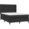 Image de vidaXL Sommier à lattes de lit avec matelas Noir 140x190 cm Similicuir