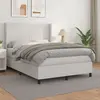 Image de vidaXL Sommier à lattes de lit avec matelas Blanc 140x190cm Similicuir