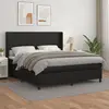 Image de vidaXL Sommier à lattes de lit avec matelas Noir 180x200 cm Similicuir