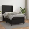Image de vidaXL Sommier à lattes de lit avec matelas Noir 90x200 cm Similicuir