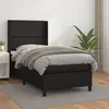 Image de vidaXL Sommier à lattes de lit avec matelas Noir 100x200 cm Similicuir
