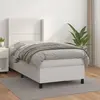 Image de vidaXL Sommier à lattes de lit avec matelas Blanc 100x200cm Similicuir