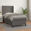 Image de vidaXL Sommier à lattes de lit avec matelas Gris 100x200 cm Similicuir