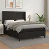 Image de vidaXL Sommier à lattes de lit avec matelas Noir 140x200 cm Similicuir