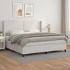 Image de vidaXL Sommier à lattes de lit avec matelas Blanc 200x200cm Similicuir