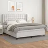 Image de vidaXL Sommier à lattes de lit avec matelas Blanc 160x200cm Similicuir