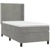 Image de vidaXL Sommier à lattes de lit et matelas Gris clair 90x200 cm Velours