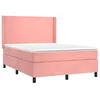 Image de vidaXL Sommier à lattes de lit avec matelas Rose 140x200 cm Velours