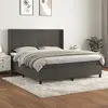 Image de vidaXL Sommier à lattes de lit et matelas Gris foncé 160x200cm Velours