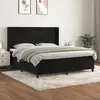 Image de vidaXL Sommier à lattes de lit et matelas Noir 160x200 cm Velours