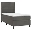 Image de vidaXL Sommier à lattes de lit et matelas Gris foncé 90x190 cm Velours