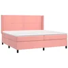 Image de vidaXL Sommier à lattes de lit avec matelas Rose 200x200 cm Velours