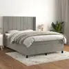 Image de vidaXL Sommier à lattes de lit et matelas Gris clair 140x200cm Velours