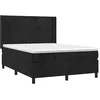 Image de vidaXL Sommier à lattes de lit avec matelas Noir 140x200 cm Velours