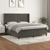 Image de vidaXL Sommier à lattes de lit et matelas Gris foncé 160x200cm Velours