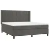 Image de vidaXL Sommier à lattes de lit et matelas Gris foncé 180x200cm Velours