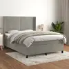 Image de vidaXL Sommier à lattes de lit et matelas Gris clair 140x200cm Velours