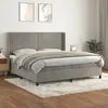 Image de vidaXL Sommier à lattes de lit et matelas Gris clair 200x200cm Velours