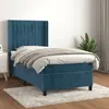 Image de vidaXL Sommier à lattes de lit avec matelas Bleu foncé 90x190 cm