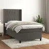 Image de vidaXL Sommier à lattes de lit avec matelas Gris foncé 100x200 cm
