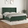 Image de vidaXL Sommier à lattes de lit et matelas Vert foncé 180x200cm Velours