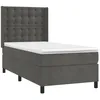 Image de vidaXL Sommier à lattes de lit et matelas Gris foncé 80x200 cm Velours