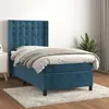 Image de vidaXL Sommier à lattes de lit avec matelas Bleu foncé 100x200 cm