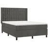 Image de vidaXL Sommier à lattes de lit et matelas Gris foncé 140x200cm Velours