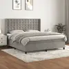 Image de vidaXL Sommier à lattes de lit et matelas Gris clair 160x200cm Velours