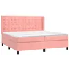 Image de vidaXL Sommier à lattes de lit avec matelas Rose 200x200 cm Velours