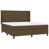 Image de vidaXL Sommier à Lattes de Lit avec Matelas LED, Lit Rembourré, Lit Double, Lit Adulte de Chambre à Coucher Intérieur, Moderne, Marron Foncé 180x200 cm