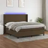 Image de vidaXL Sommier à lattes de lit matelas LED Marron foncé 180x200 cm
