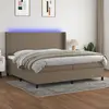 Image de vidaXL Sommier à lattes de lit matelas LED Taupe 200x200 cm Tissu