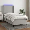Image de vidaXL Sommier à lattes de lit matelas LED Gris clair 100x200 cm Tissu