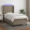 Image de vidaXL Sommier à lattes de lit matelas LED Taupe 100x200 cm Tissu