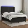 Image de vidaXL Sommier à lattes de lit matelas LED Noir 140x190 cm Tissu